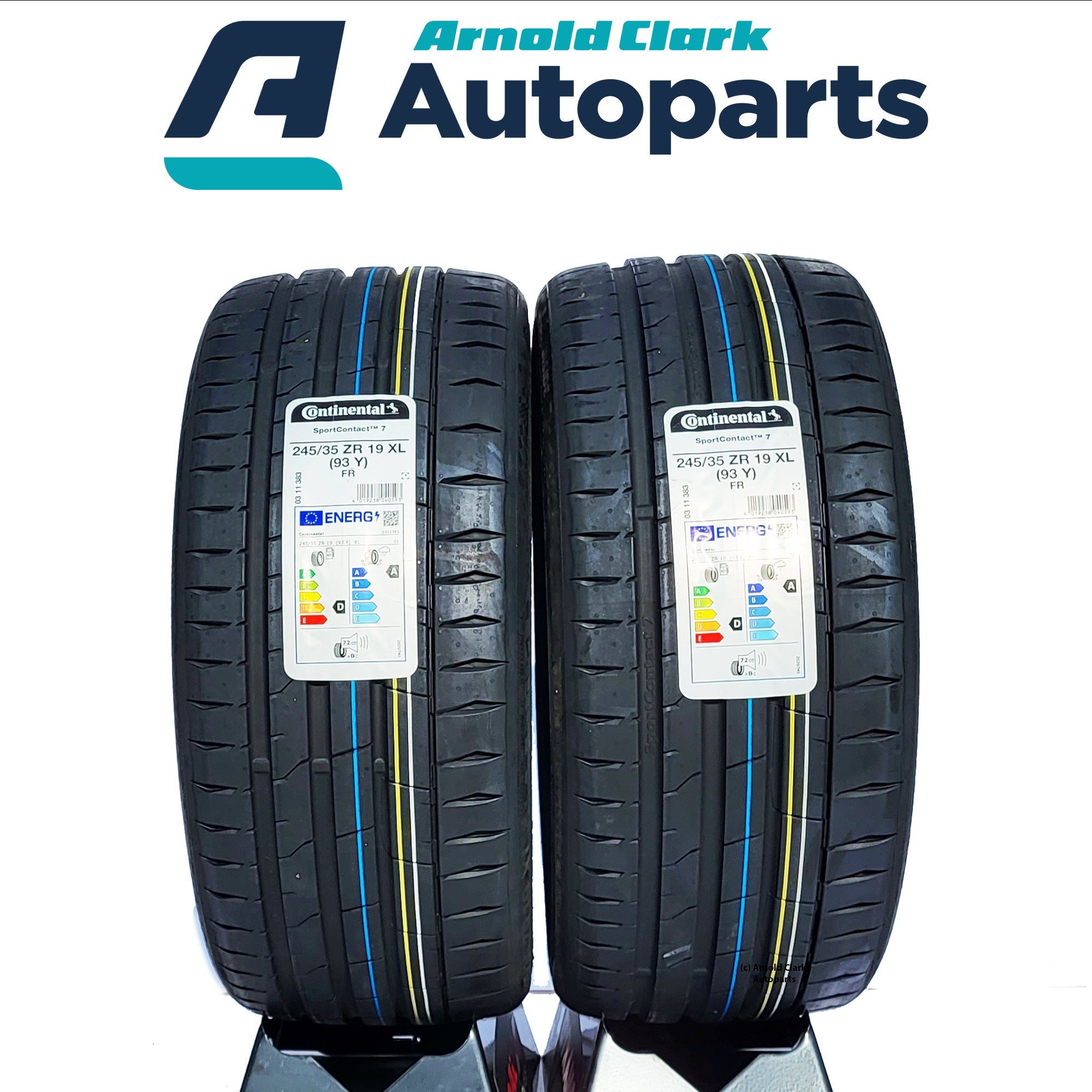19 Pair Sport 245 x2 93Y 35 Tyres Continental Contact 7
