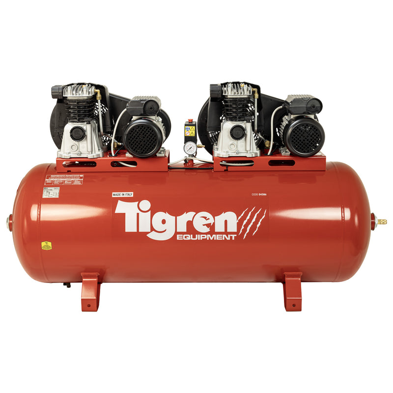 TIGREN 270ltr Tandem Belt-Driven Compressor