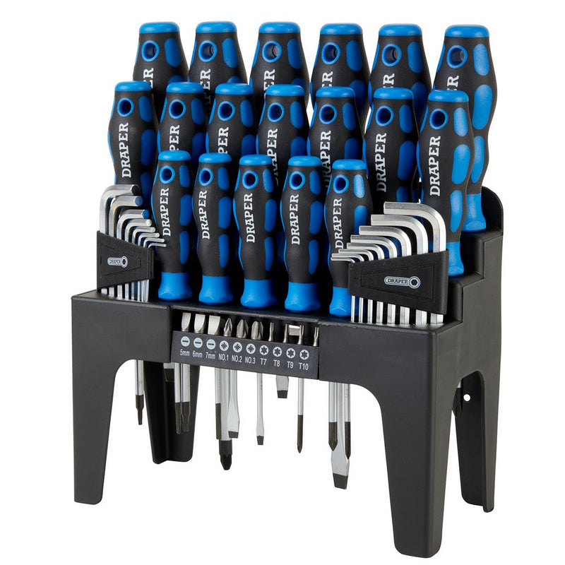 Draper Soft Grip Screwdriver, Hex. Key and Bit Set (44 Piece)