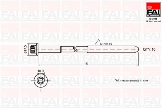 FAI Cylinder Head Bolts - B701