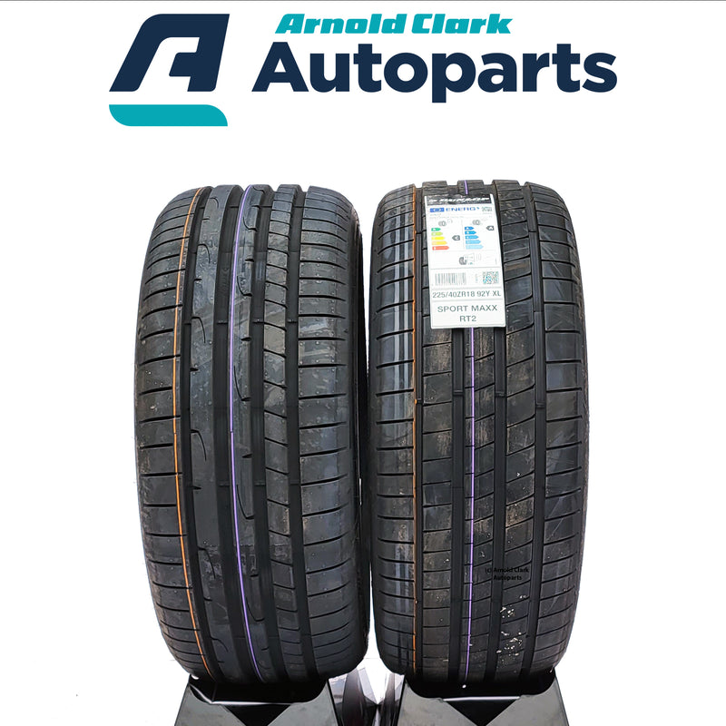 225 40 18 92Y Dunlop SP SportMaxx RT2 Tyres x2 Pair