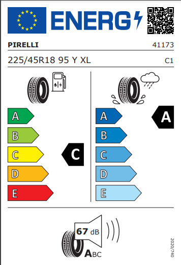 Pirelli 225 45 18 95Y P-Zero tyre