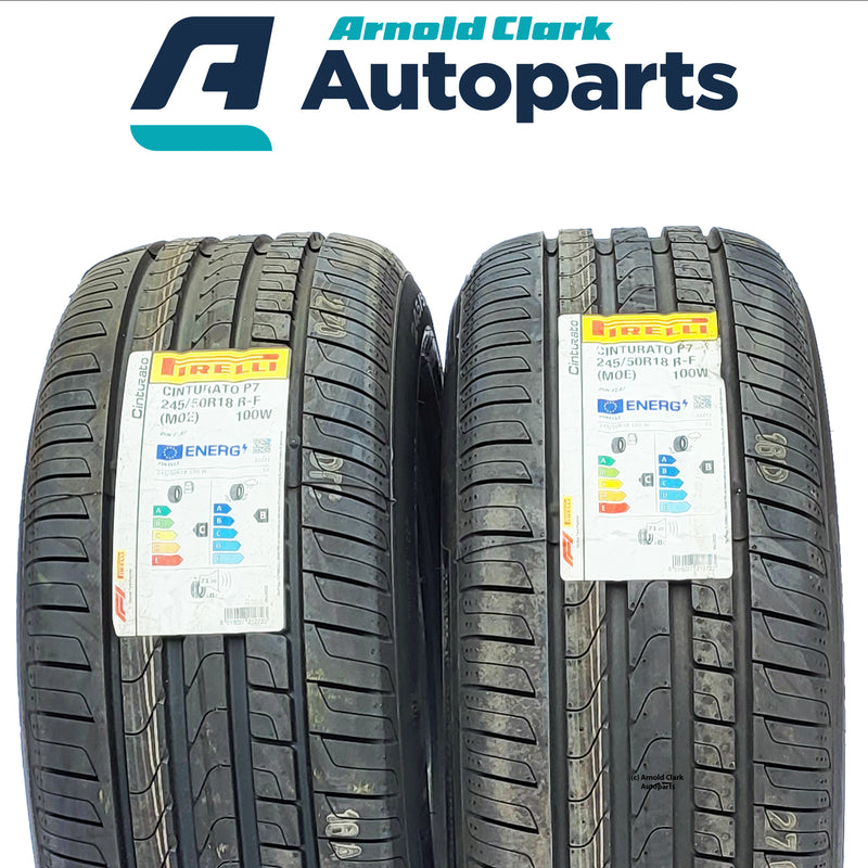 245 50 18 100W Pirelli Cinturato P7 Tyres x2 Pair