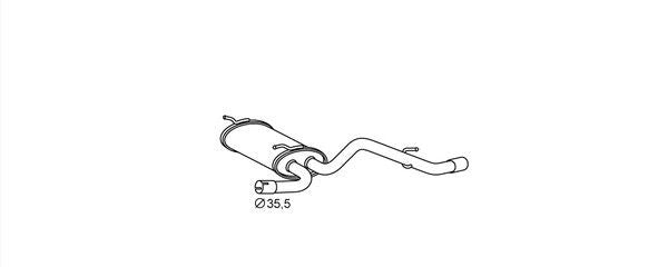 FAURECIA 8LD 366 028-291 Rear Muffler - Easy2Fit® Kit - fits DAEWOO NEXIA