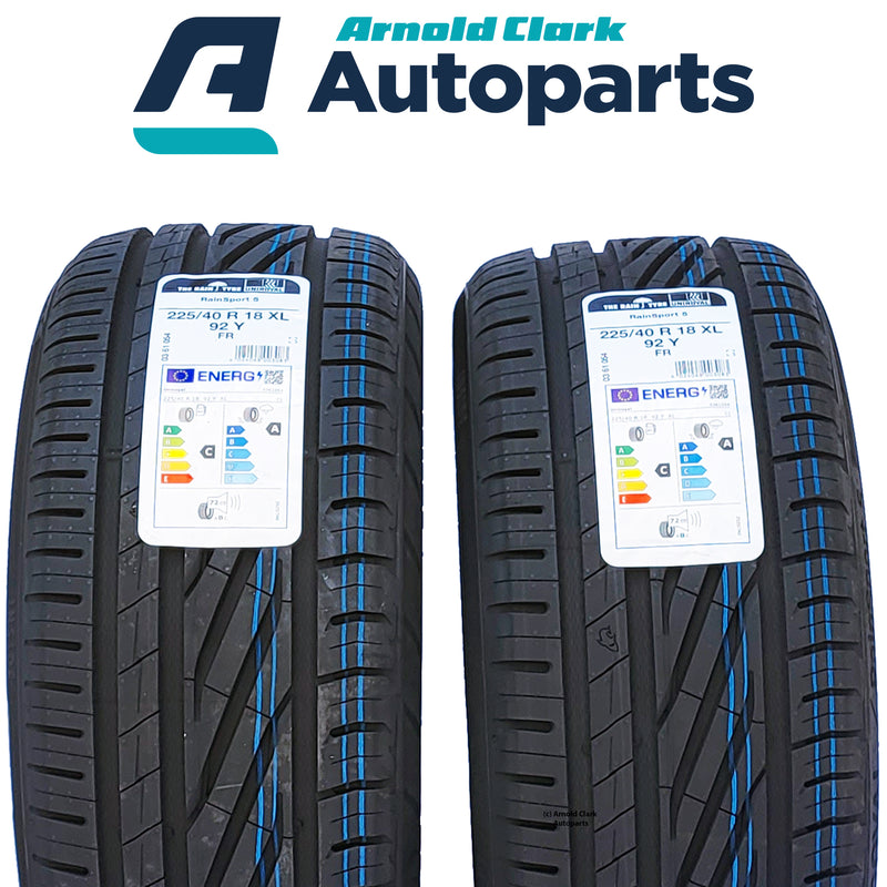 225 40 18 92Y Uniroyal RainSport 5 Tyres x2 Pair