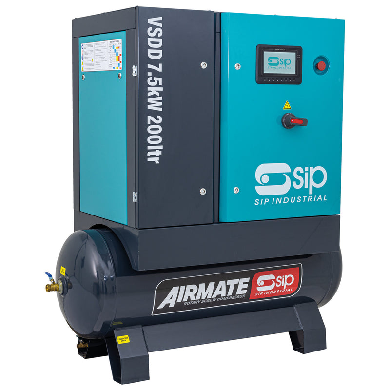 SIP VSDD 7.5kW 8bar 200ltr 400v Rotary Screw Compressor