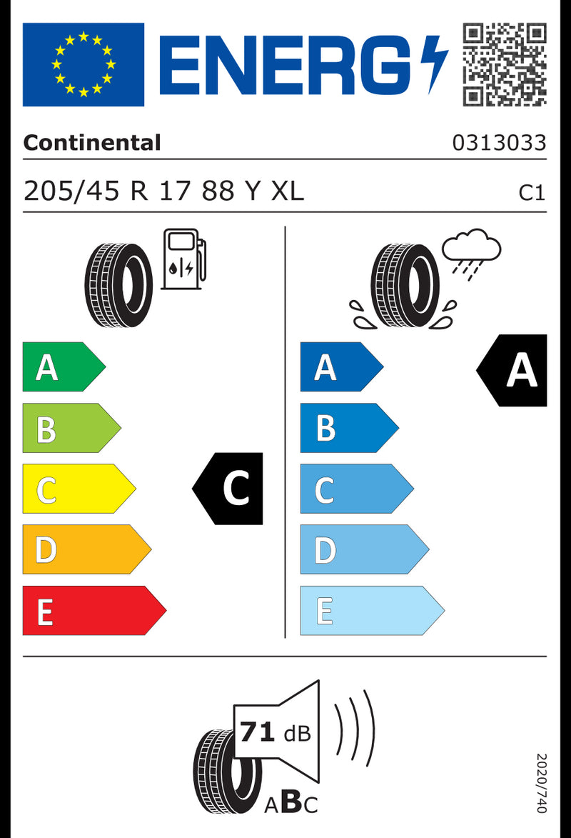 Continental 205 45 17 Premium Contact 7  88Y XL