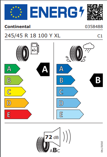 Continental 245 45 18 100Y Eco Contact 6 tyre