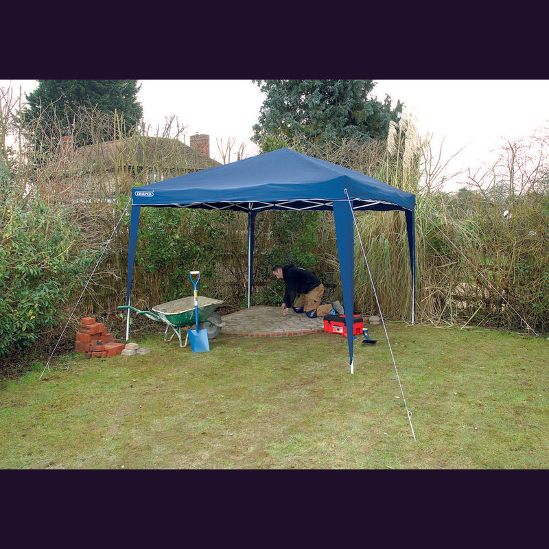 Draper Concertina Gazebo, 3 x 3m, Blue