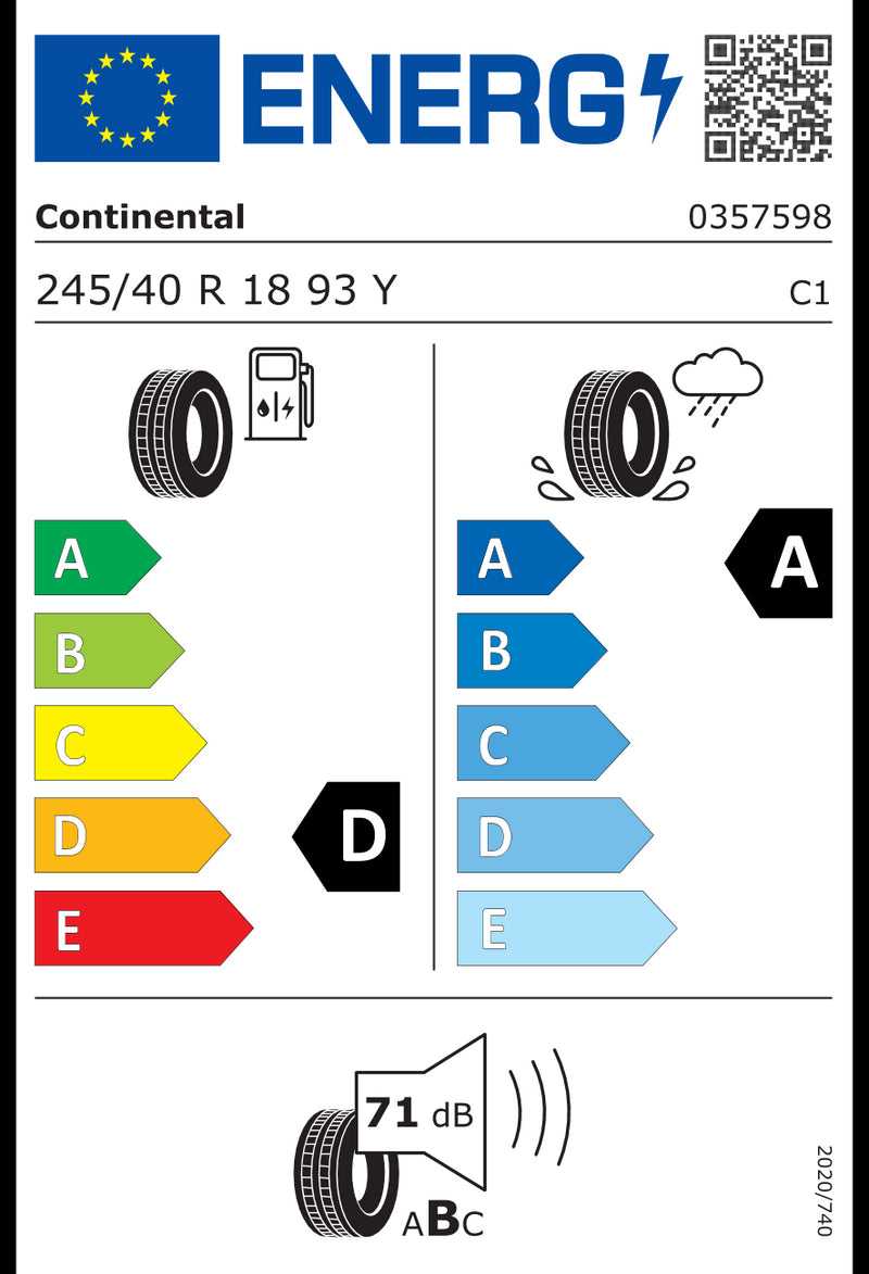 Continental 245 40 18 93Y Sport Contact 5 AO