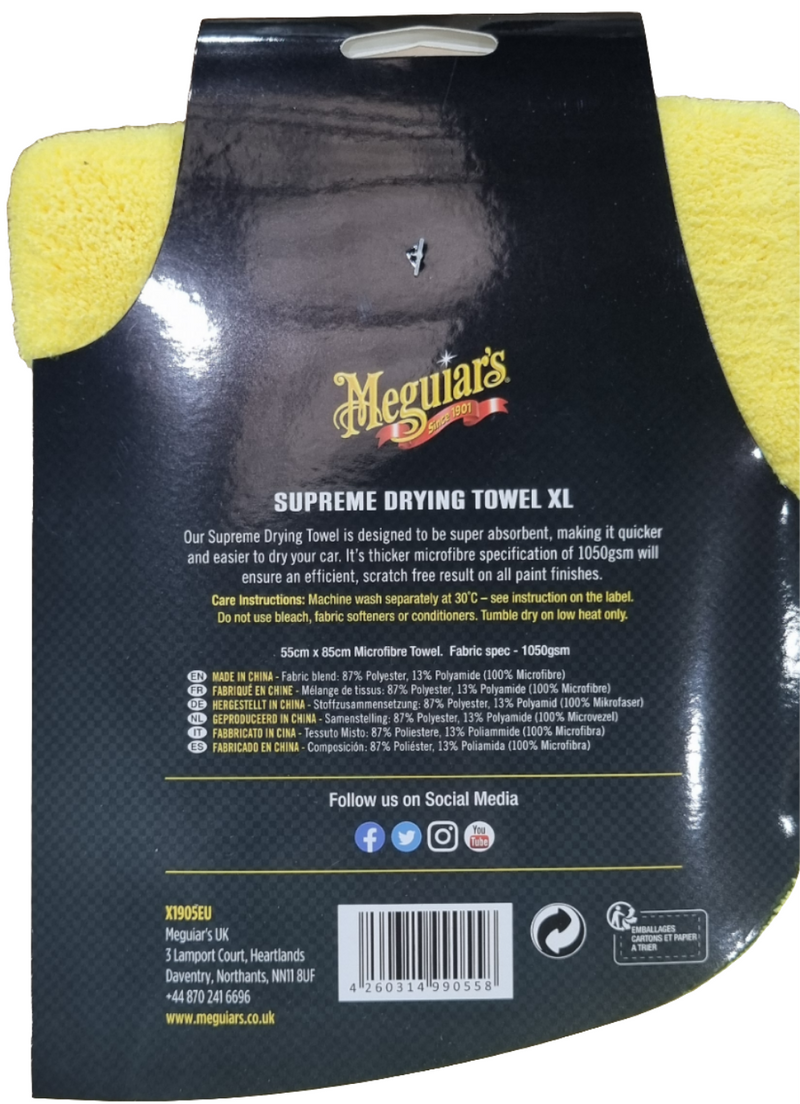 Meguiar's X1905EU Supreme Drying Towel Extra Large