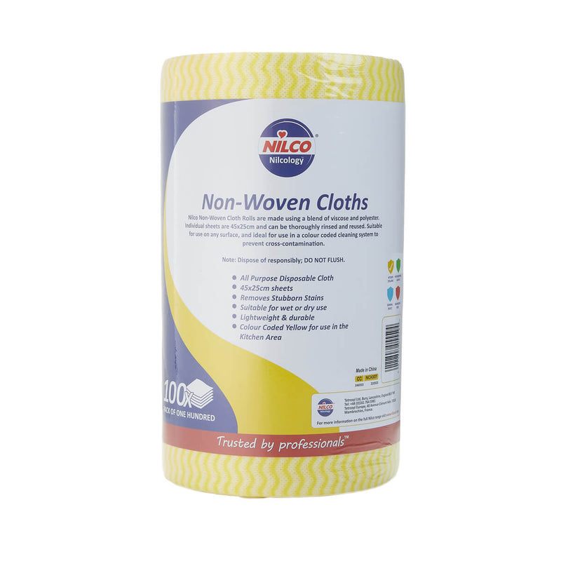 Nilco Non-Woven Cloths Roll Yellow - 100 Sheets - TETNCA007