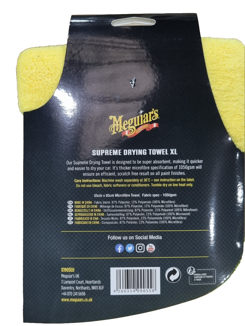 Meguiar's X1905EU Supreme Drying Towel Extra Large