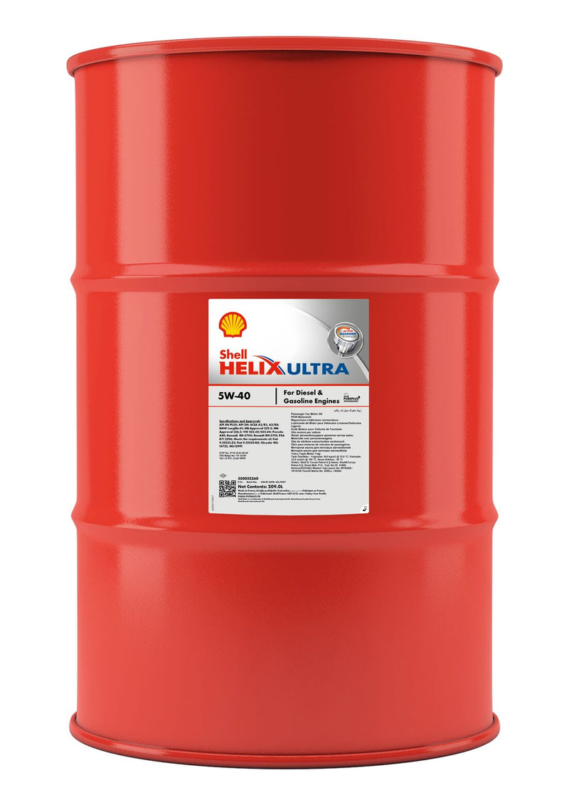 Shell Helix Ultra 5W40 SN A3|B4 209L Oil Drum - 550052360