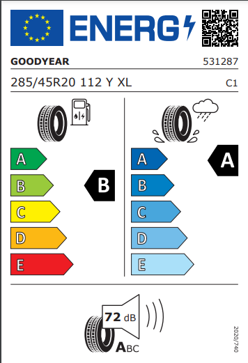 Goodyear 285 45 20 112Y Eagle F1 (Asymmetric 2) tyre