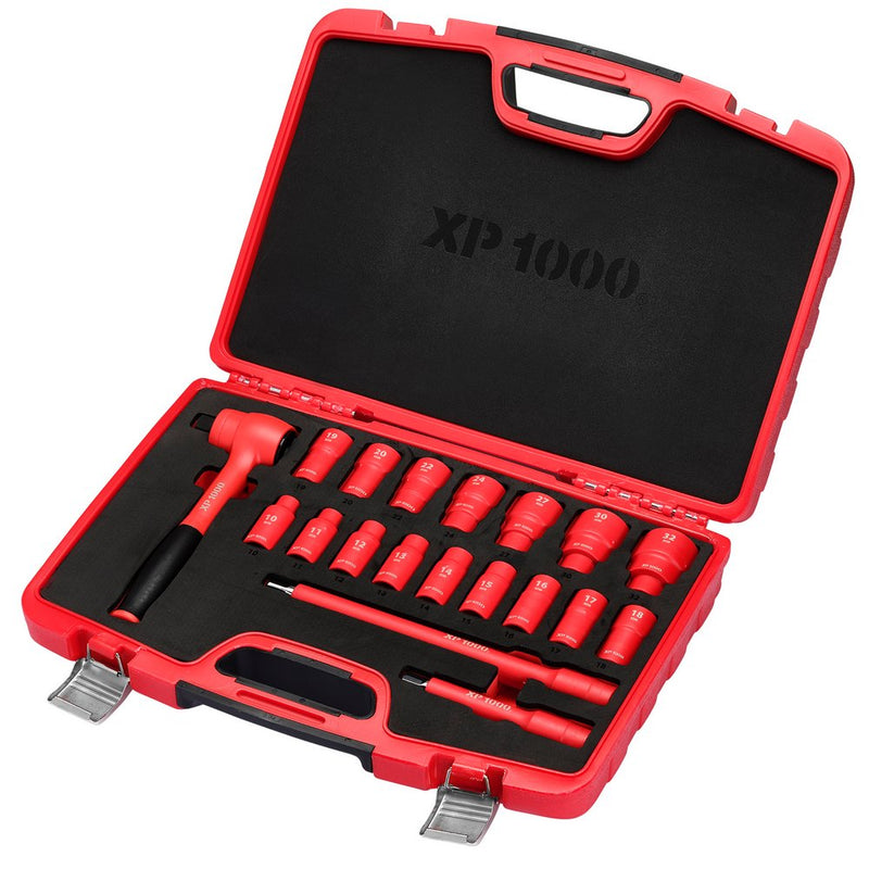 Draper XP1000® VDE Metric Socket Set, 1/2" Sq. Dr. (19 Piece)