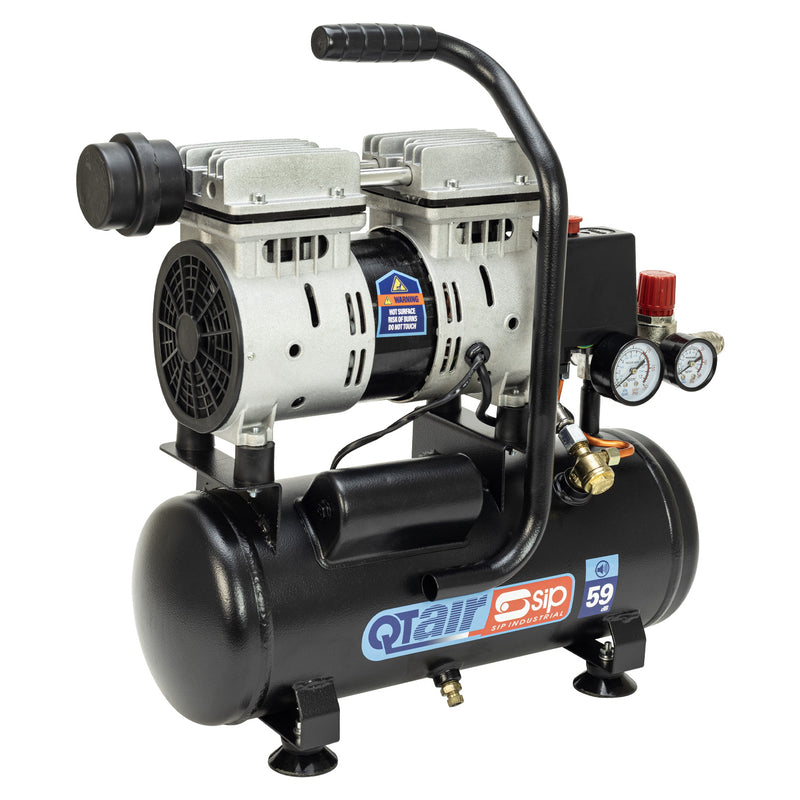 SIP QT AIR DD 0.75hp 6ltr Ultra Low Noise Oil-Free Direct Drive Compressor