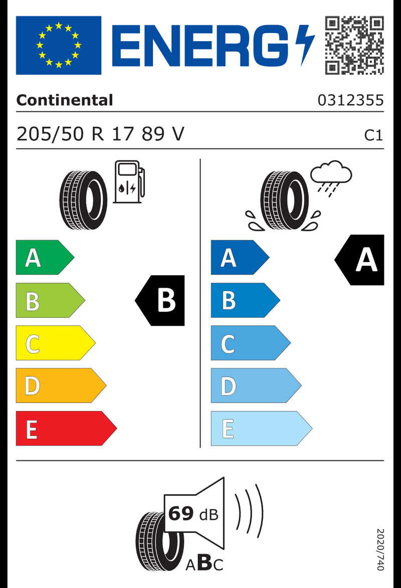 Continental 205 50 17 Ultra Contact 89V