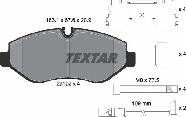 Mercedes-Benz VW, Brake Pad Set - Textar 2919202