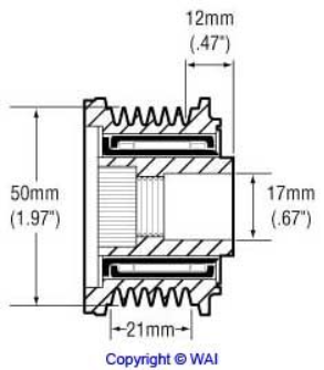 WAI Alternator Clutch Pulley - 24-91264 fits Mercedes-Benz