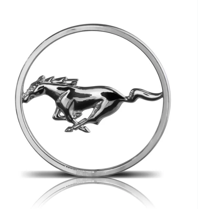 Ford Mustang Silver Trolley Coin Keyring