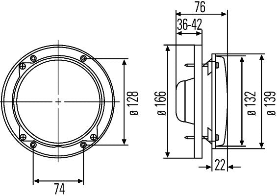 HELLA 9BG 127 426-001 Housing, headlight - Quantity 4