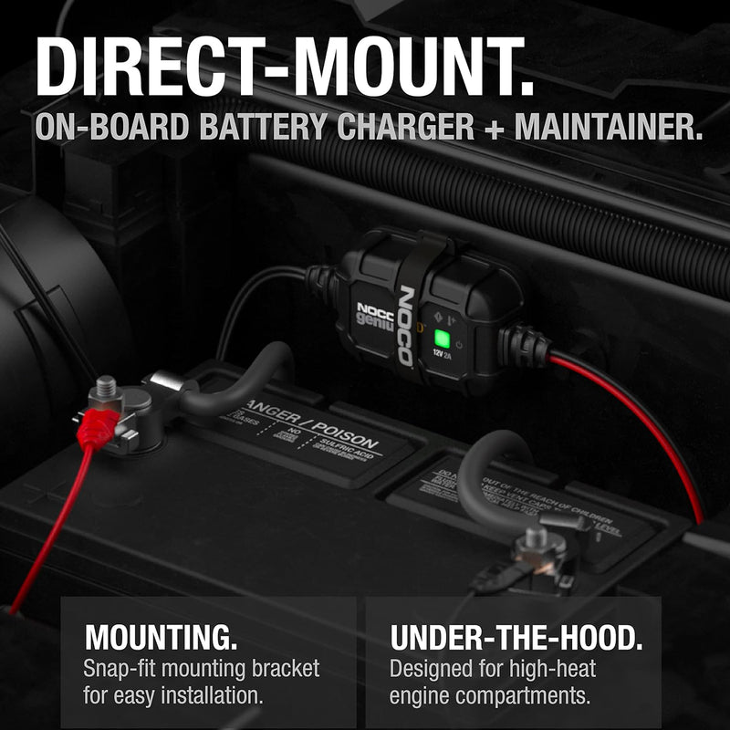 Noco 2A Direct-Mount Smart Battery Charger