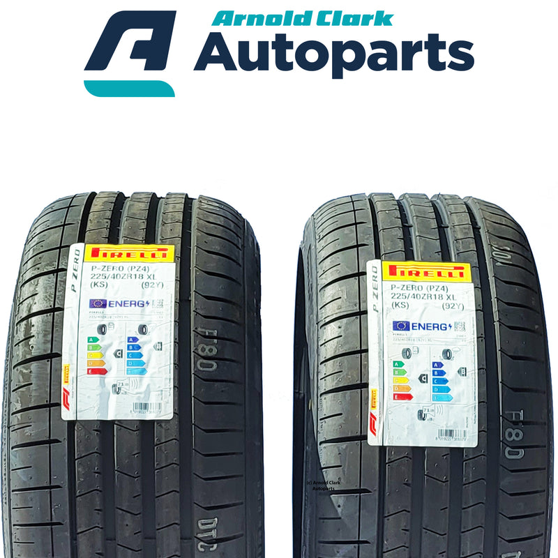 225 40 18 92Y Pirelli P-Zero (PZ4) Tyres x2 Pair