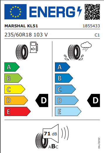 Marshal 235 60 18 103V Road Venture APT KL51 tyre