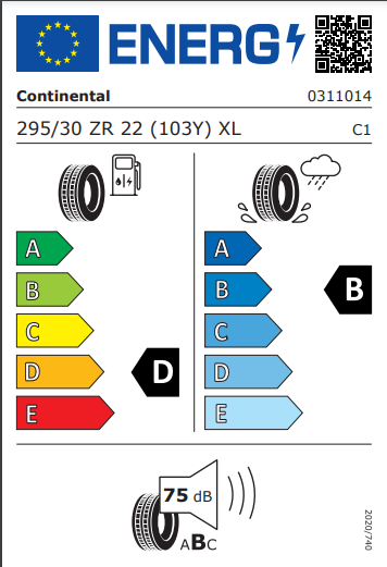 Continental 295 30 22 103Y Sport Contact 6 tyre