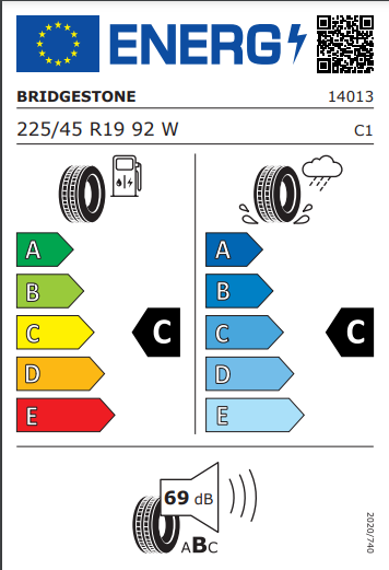 Bridgestone 225 45 19 92W Turanza T005 tyre