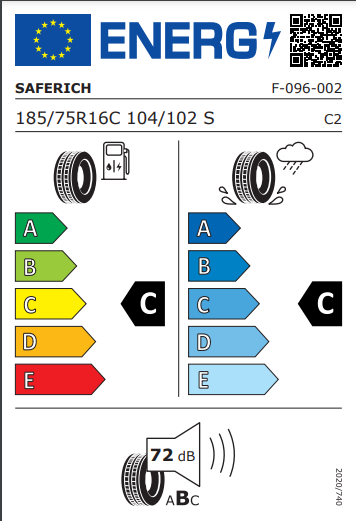 Saferich 185 75 16 104S FRC96 tyre