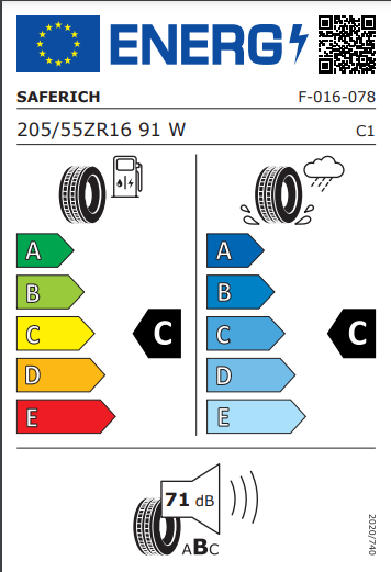 Saferich 205 55 16 91W FRC26 tyre