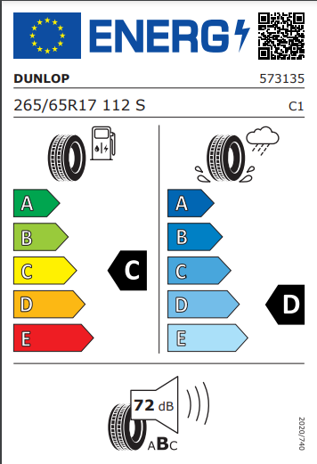 Dunlop 265 65 17 112S Grandtrek AT20 tyre