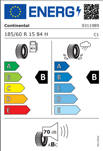 Continental 185 60 15 84H Eco Contact 6 tyre