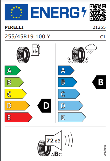 Pirelli 255 45 19 100Y P-Zero tyre