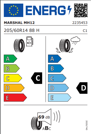 Marshal 205 60 14 88H MH12 tyre