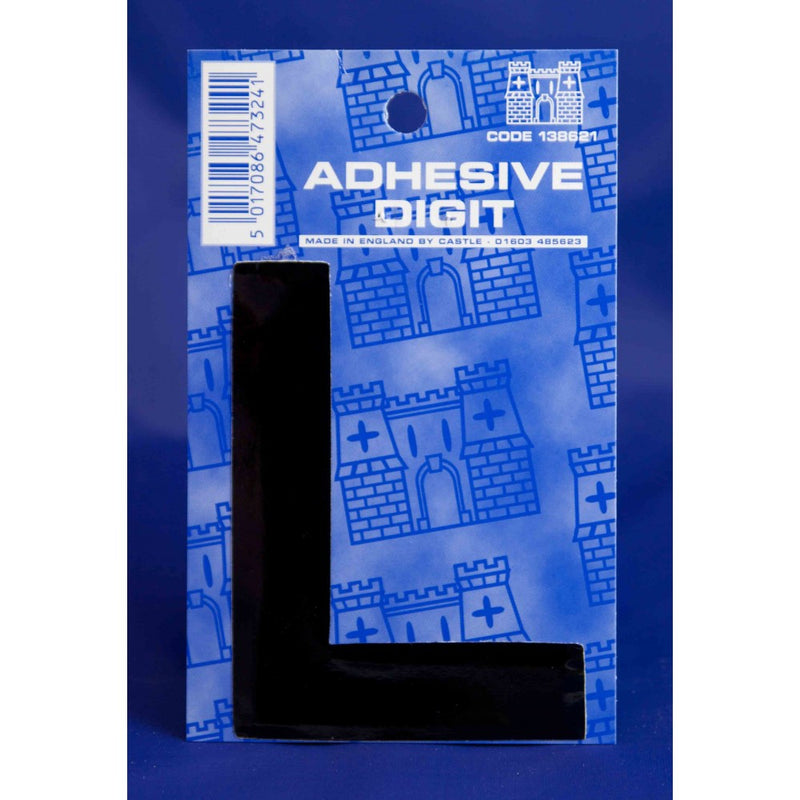 Castle BL L Self Adhesive Digits Blk 3inc