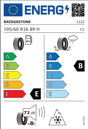 Bridgestone 195 60 16 89H Blizzak LM25 tyre