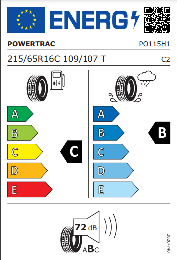 Powertrac 215 65 16 109T Vantour tyre