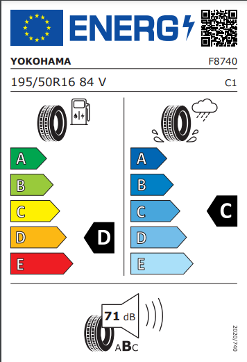 Yokohama 195 50 16 84V Advan Sport V105 tyre