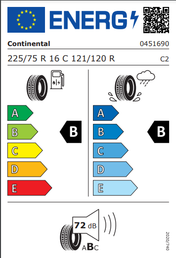 Continental 225 75 16 121R Van Contact 100 tyre