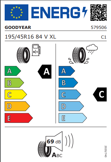 Goodyear 195 45 16 84V EfficientGrip Performance tyre