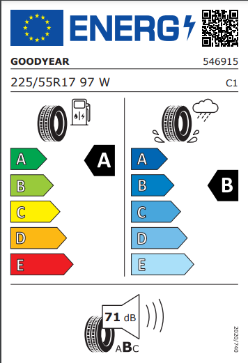 Goodyear 225 55 17 97W EfficientGrip Performance tyre