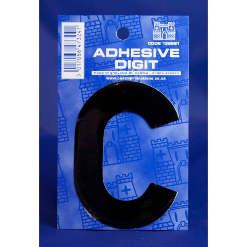 Castle BC C Self Adhesive Digits Blk 3inc