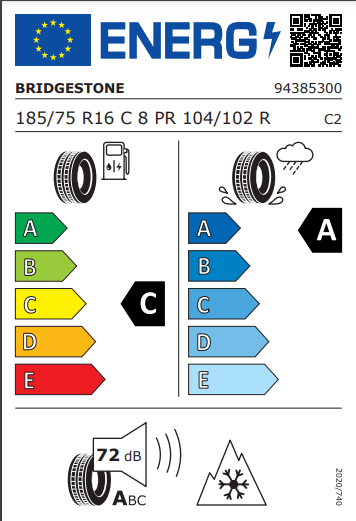 Bridgestone 185 75 16 104R Duravis All Season tyre