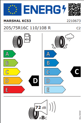 Marshal 205 75 16 110R KC53 tyre