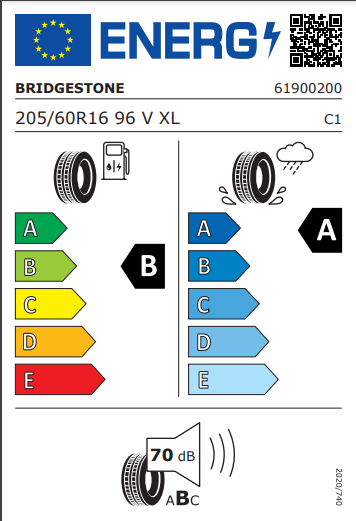 Bridgestone 205 60 16 96V Turanza T005 tyre