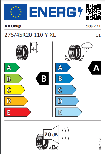 Avon 275 45 20 110Y ZX7 tyre