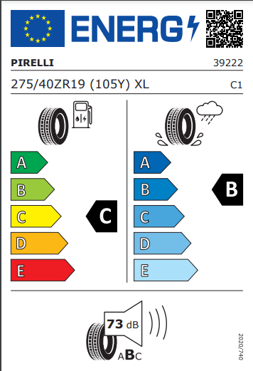 Pirelli 275 40 19 105Y P-Zero tyre